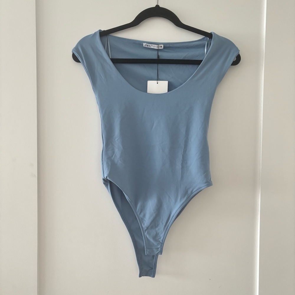 Zara Light Blue Bodysuit NWT